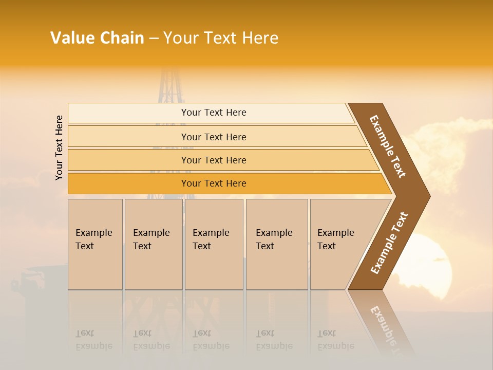 Rig Sunset Silhouette PowerPoint Template