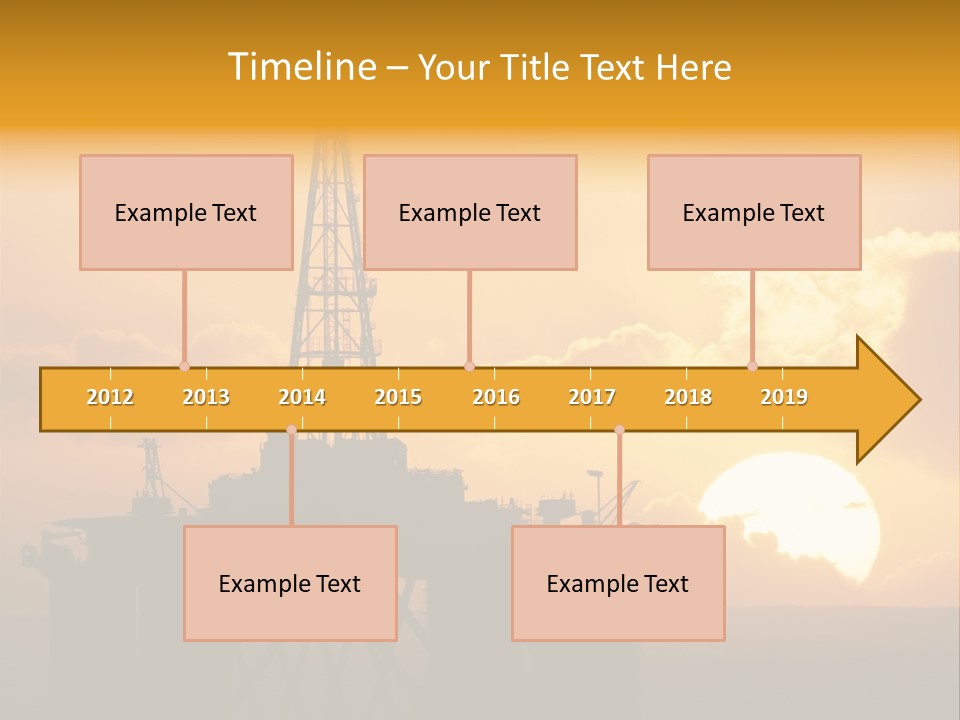 Rig Sunset Silhouette PowerPoint Template