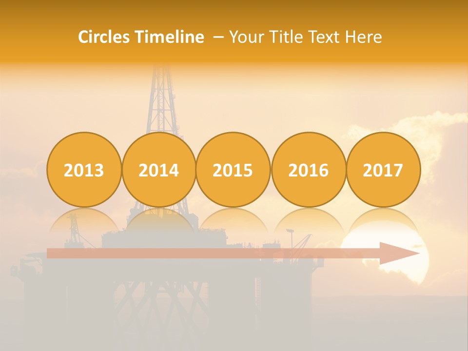 Rig Sunset Silhouette PowerPoint Template