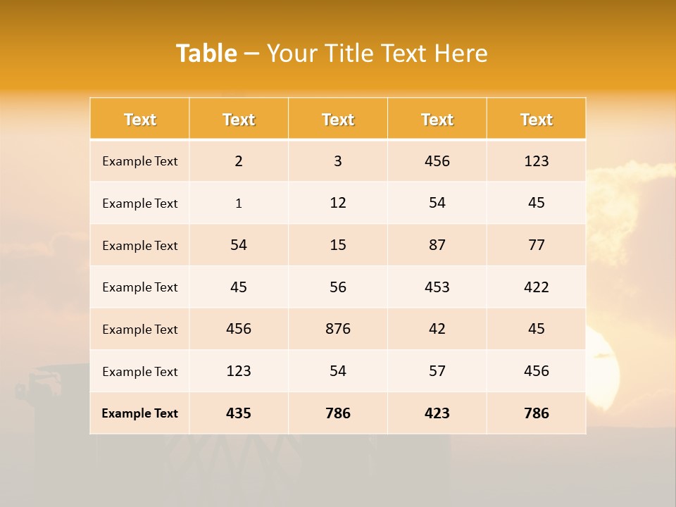 Rig Sunset Silhouette PowerPoint Template