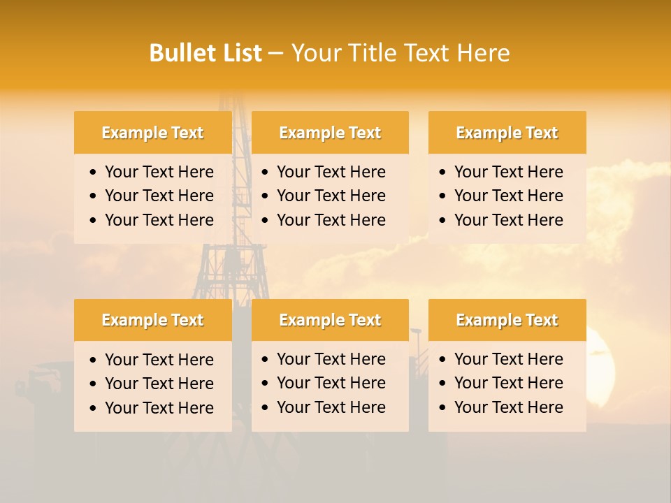 Rig Sunset Silhouette PowerPoint Template