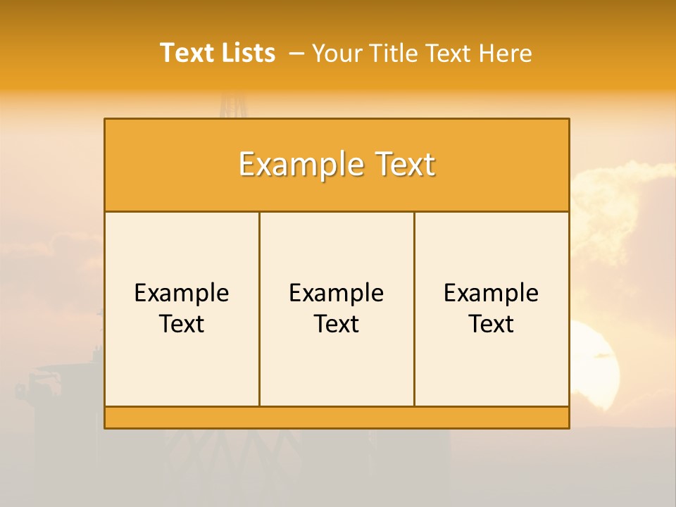 Rig Sunset Silhouette PowerPoint Template