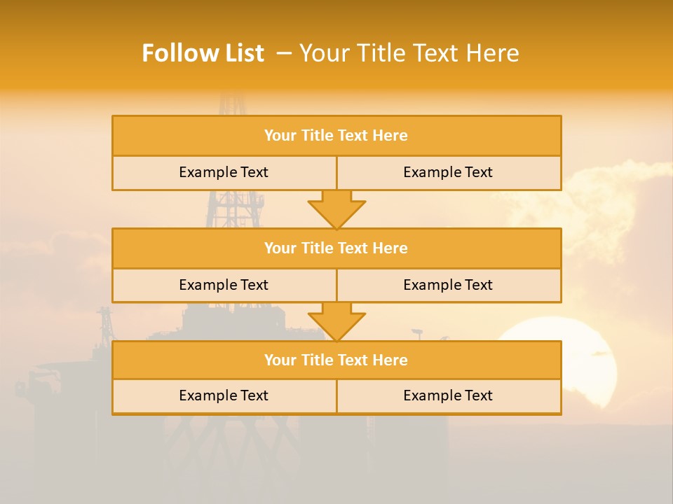Rig Sunset Silhouette PowerPoint Template