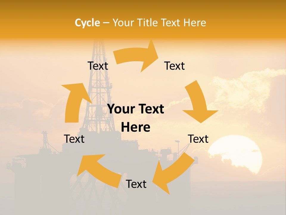 Rig Sunset Silhouette PowerPoint Template