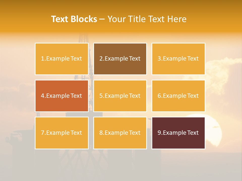 Rig Sunset Silhouette PowerPoint Template