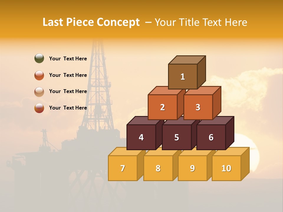 Rig Sunset Silhouette PowerPoint Template