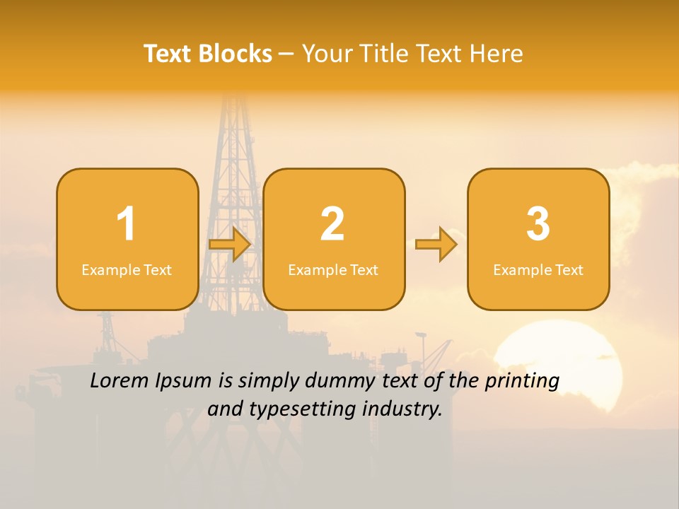 Rig Sunset Silhouette PowerPoint Template