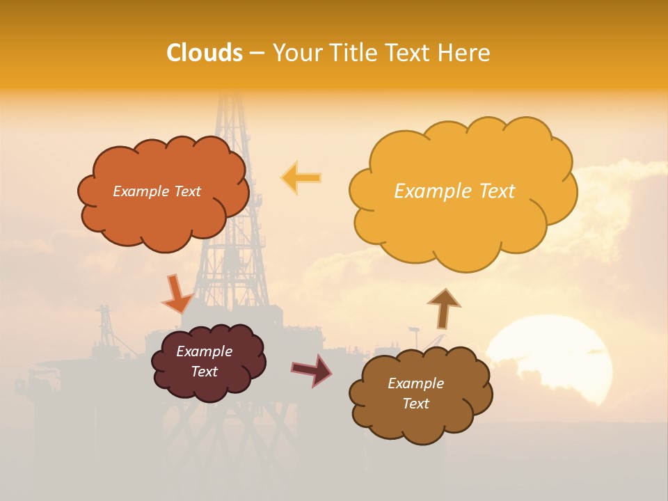 Rig Sunset Silhouette PowerPoint Template