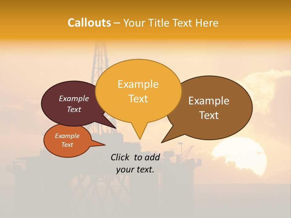 Rig Sunset Silhouette PowerPoint Template