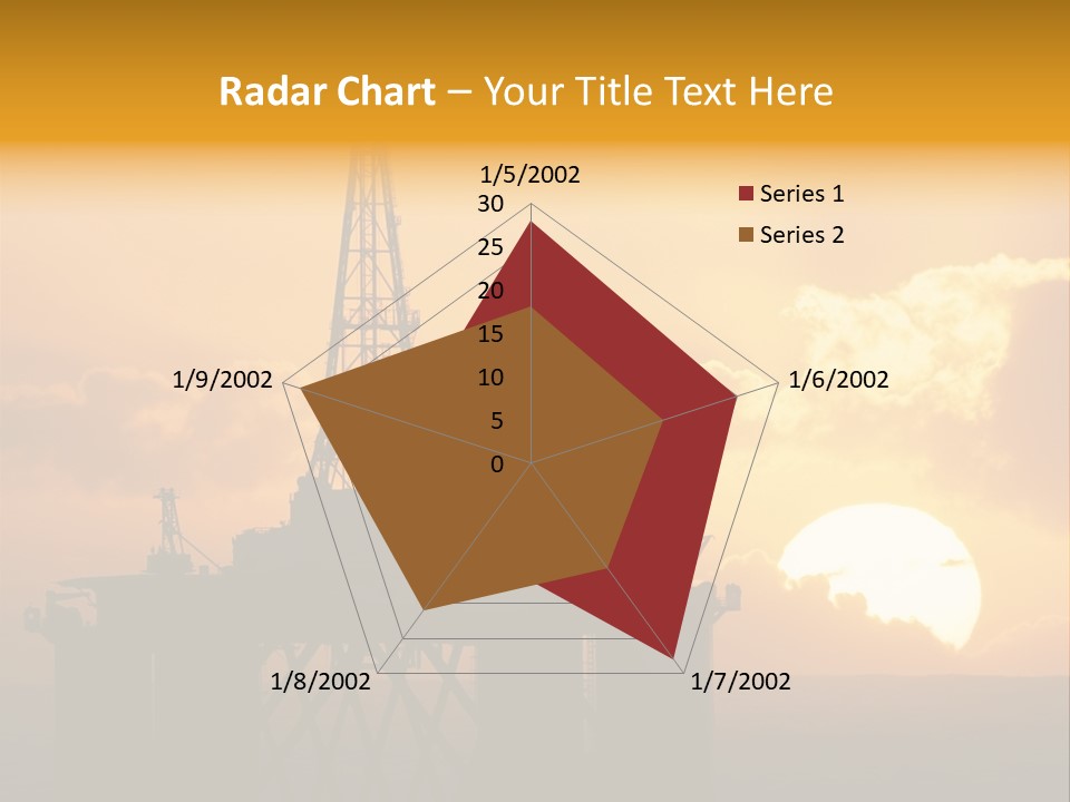 Rig Sunset Silhouette PowerPoint Template