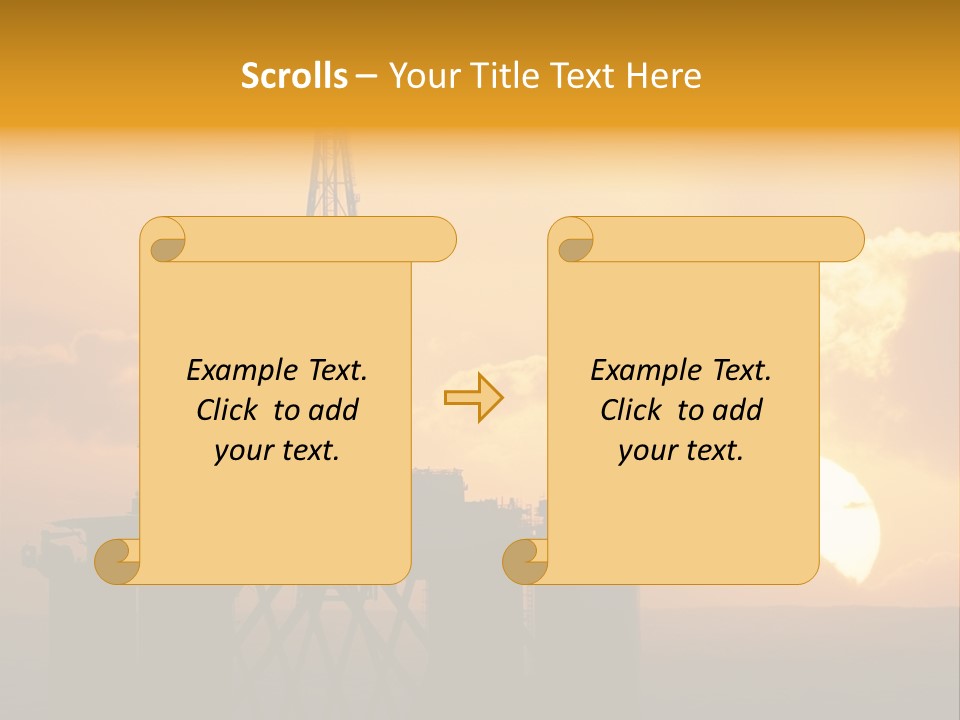 Rig Sunset Silhouette PowerPoint Template