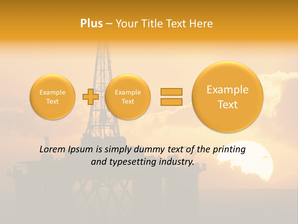 Rig Sunset Silhouette PowerPoint Template