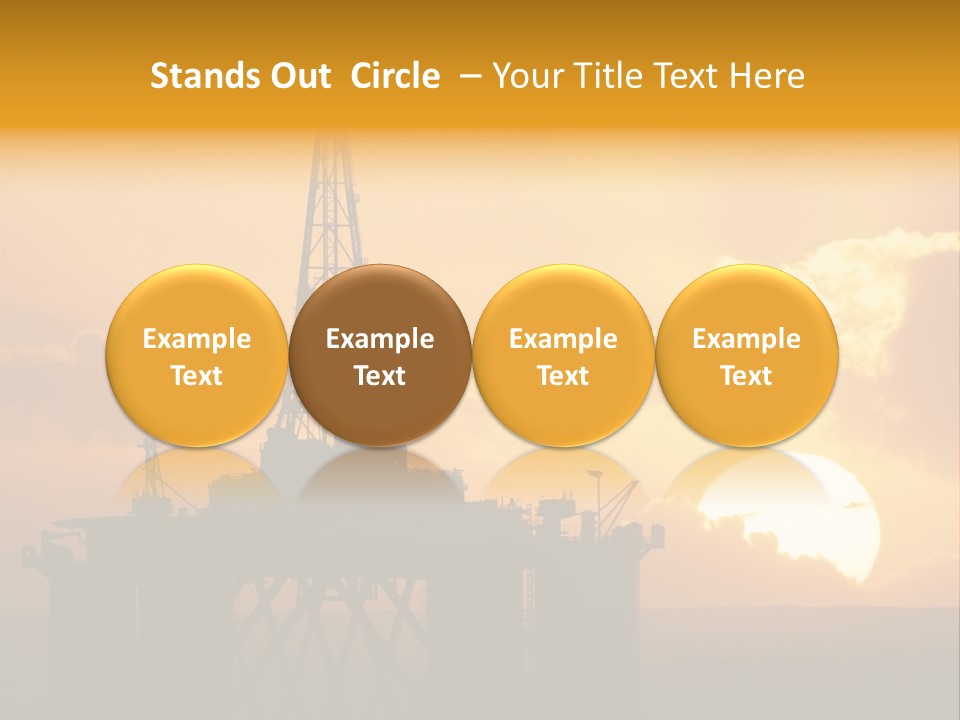 Rig Sunset Silhouette PowerPoint Template