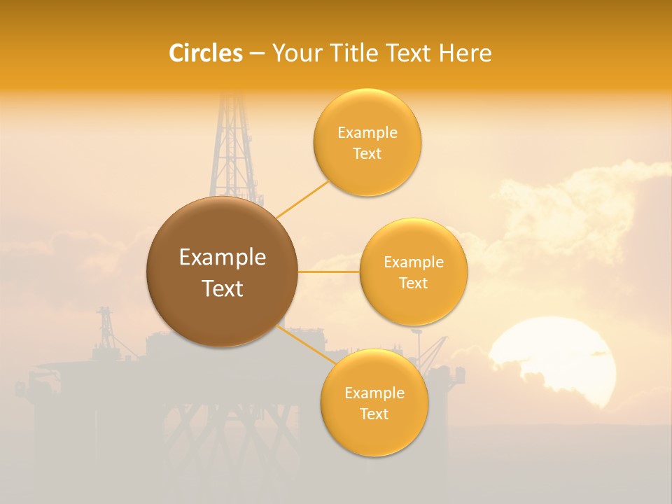 Rig Sunset Silhouette PowerPoint Template