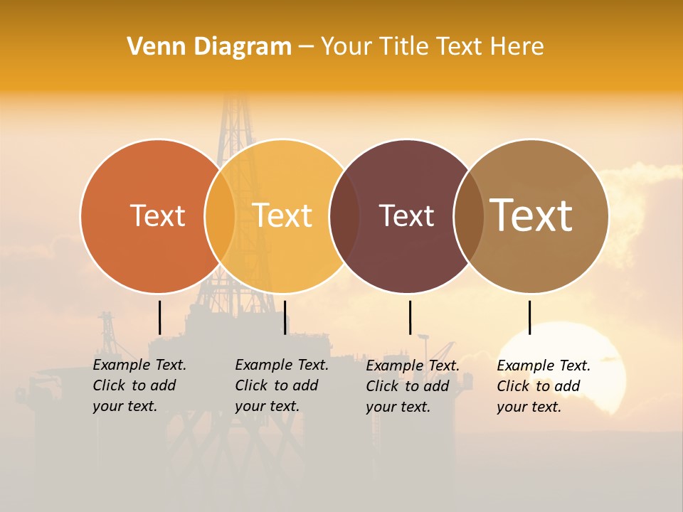 Rig Sunset Silhouette PowerPoint Template
