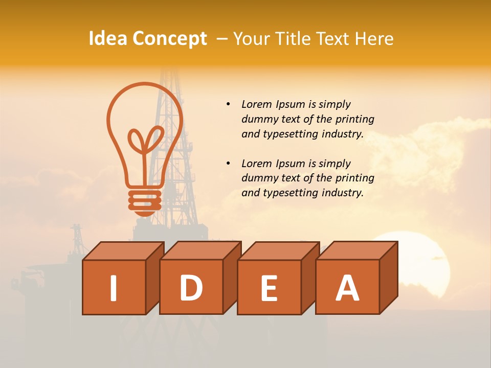 Rig Sunset Silhouette PowerPoint Template