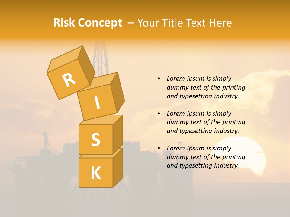 Rig Sunset Silhouette PowerPoint Template