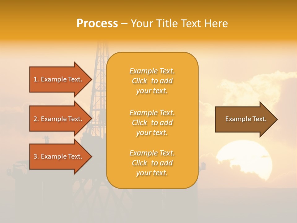 Rig Sunset Silhouette PowerPoint Template