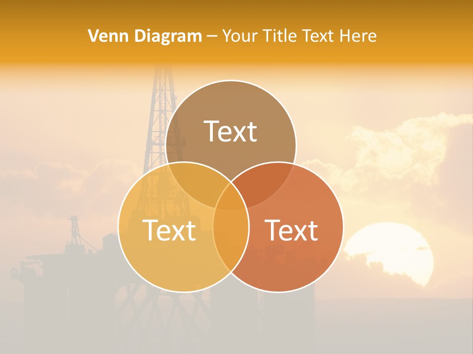 Rig Sunset Silhouette PowerPoint Template