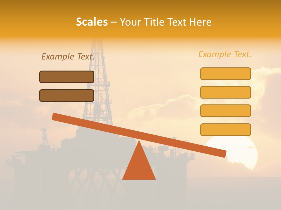 Rig Sunset Silhouette PowerPoint Template