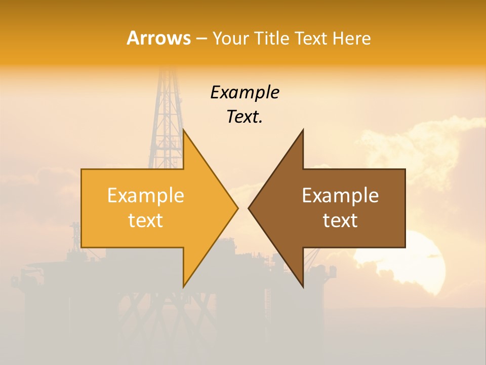 Rig Sunset Silhouette PowerPoint Template
