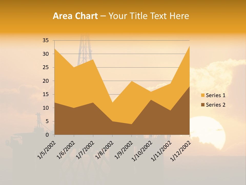 Rig Sunset Silhouette PowerPoint Template