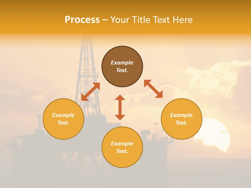 Rig Sunset Silhouette PowerPoint Template