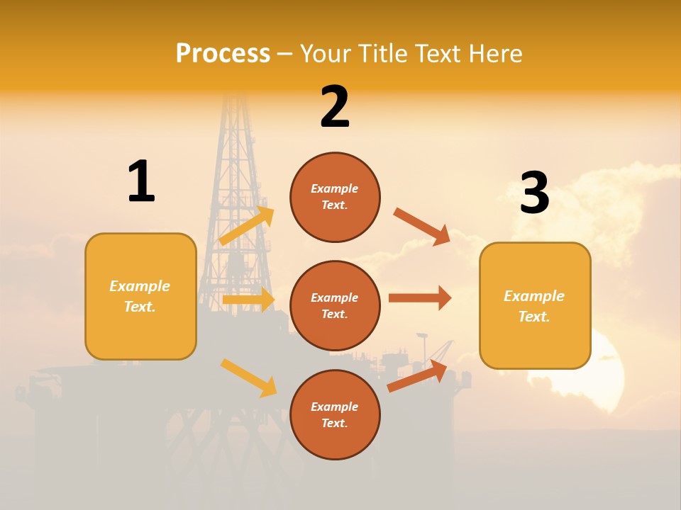Rig Sunset Silhouette PowerPoint Template