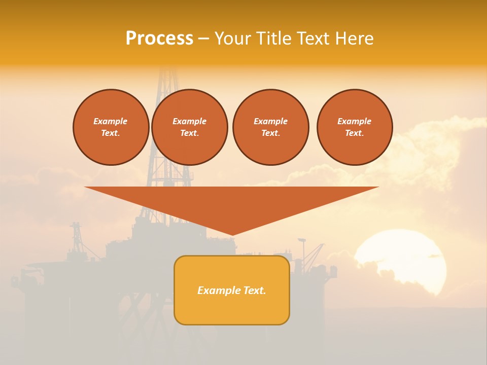 Rig Sunset Silhouette PowerPoint Template