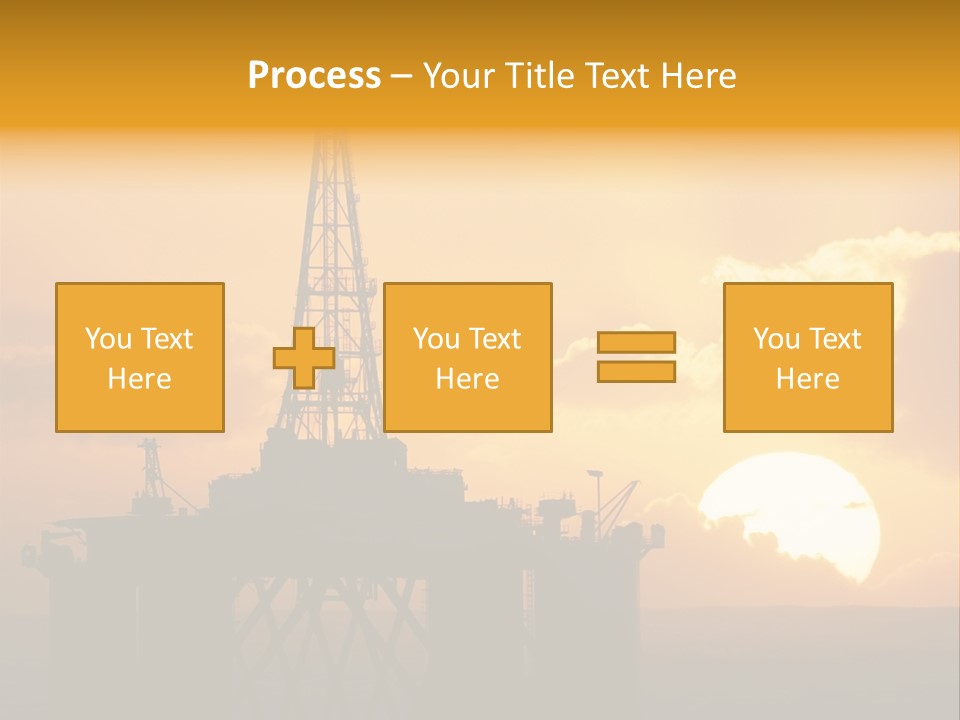 Rig Sunset Silhouette PowerPoint Template