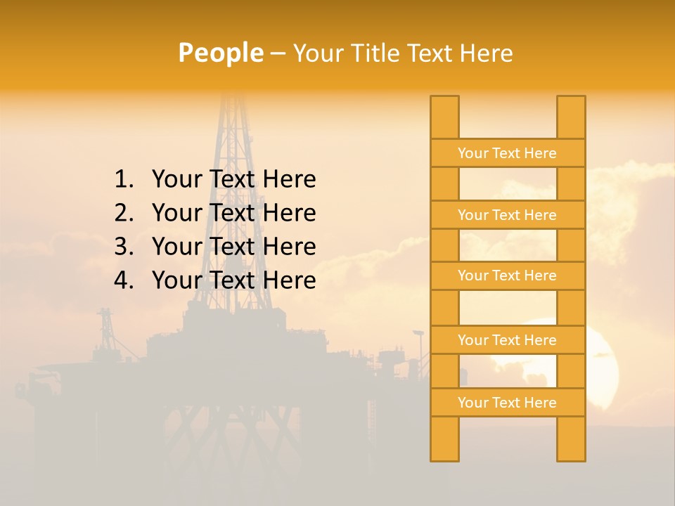 Rig Sunset Silhouette PowerPoint Template