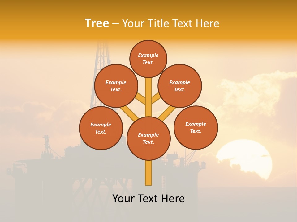 Rig Sunset Silhouette PowerPoint Template