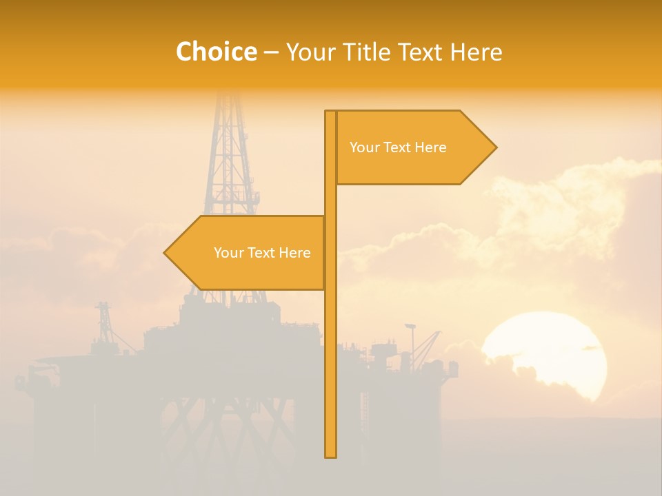 Rig Sunset Silhouette PowerPoint Template