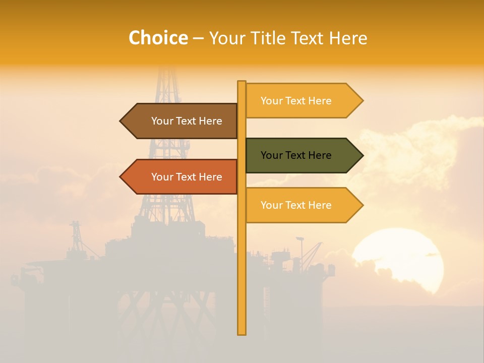 Rig Sunset Silhouette PowerPoint Template