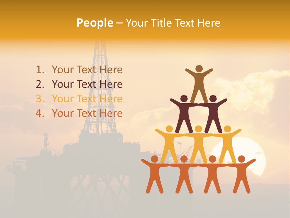 Rig Sunset Silhouette PowerPoint Template