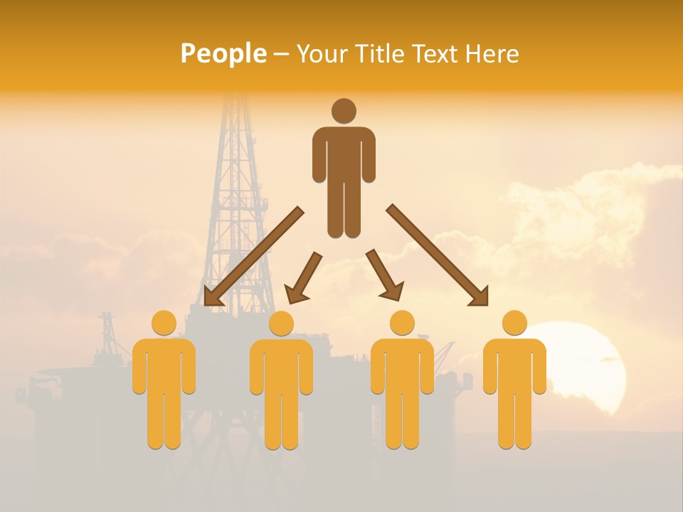 Rig Sunset Silhouette PowerPoint Template