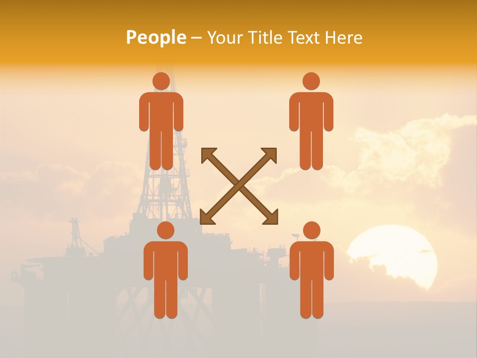 Rig Sunset Silhouette PowerPoint Template