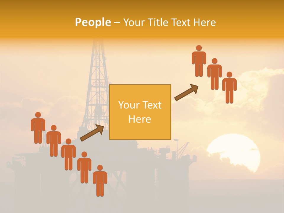 Rig Sunset Silhouette PowerPoint Template