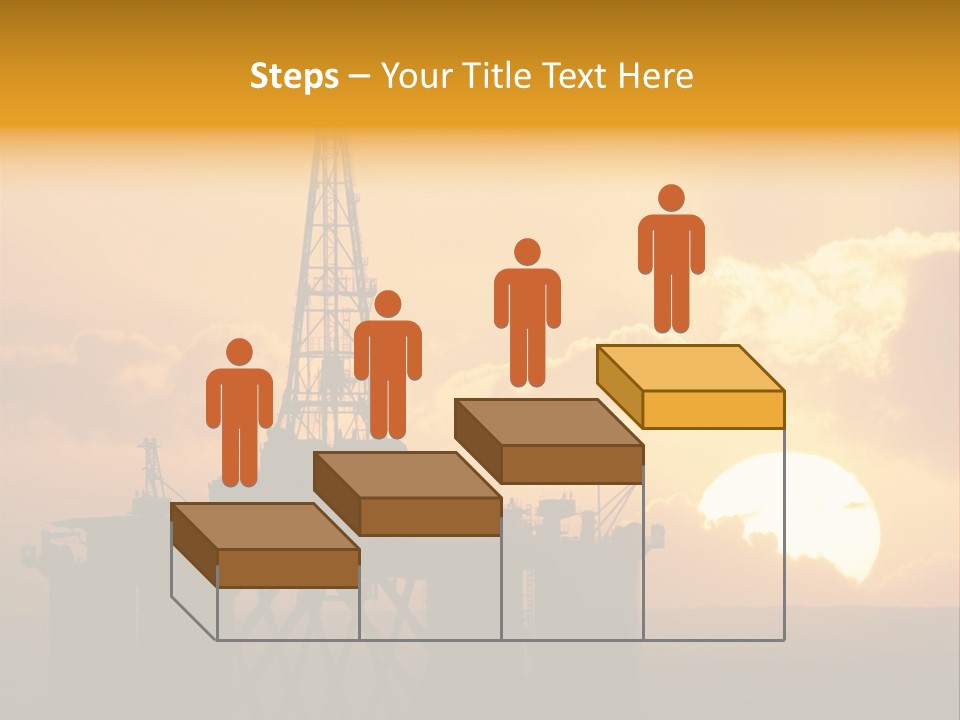 Rig Sunset Silhouette PowerPoint Template