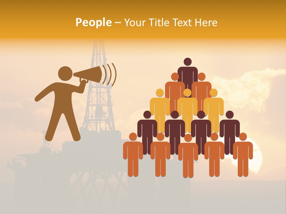 Rig Sunset Silhouette PowerPoint Template