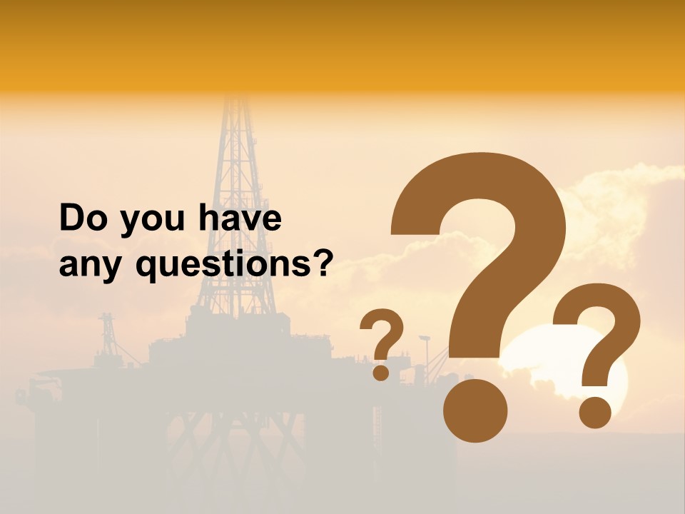 Rig Sunset Silhouette PowerPoint Template