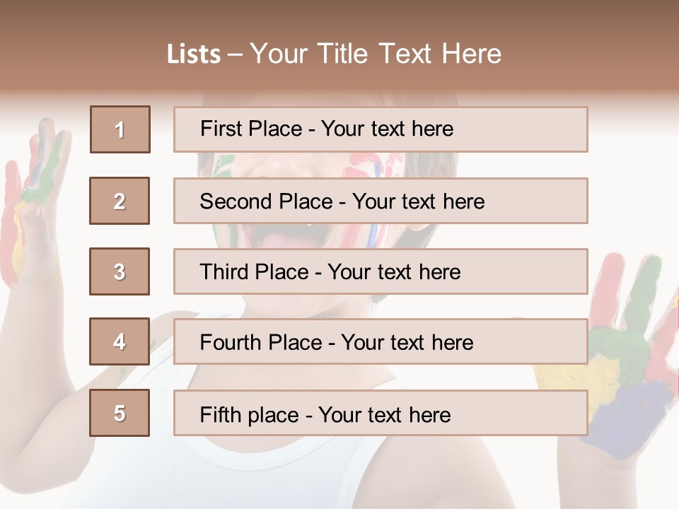 Isolated Hands Colorful PowerPoint Template