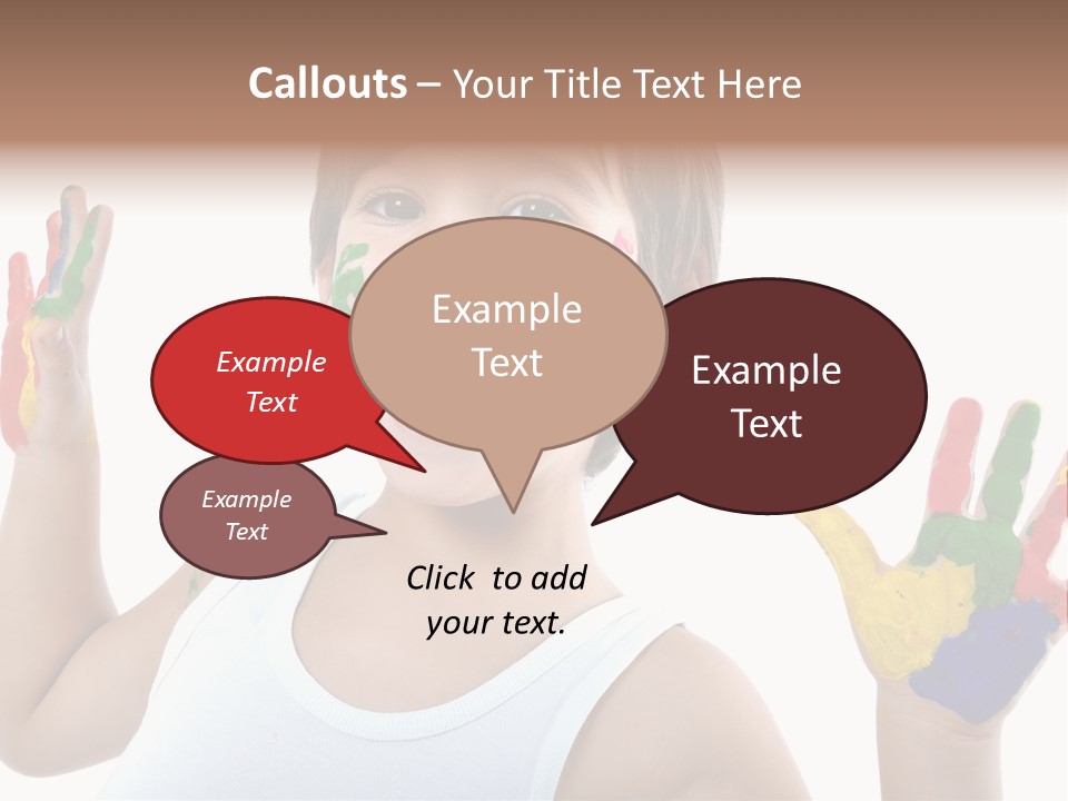 Isolated Hands Colorful PowerPoint Template