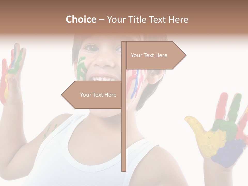 Isolated Hands Colorful PowerPoint Template