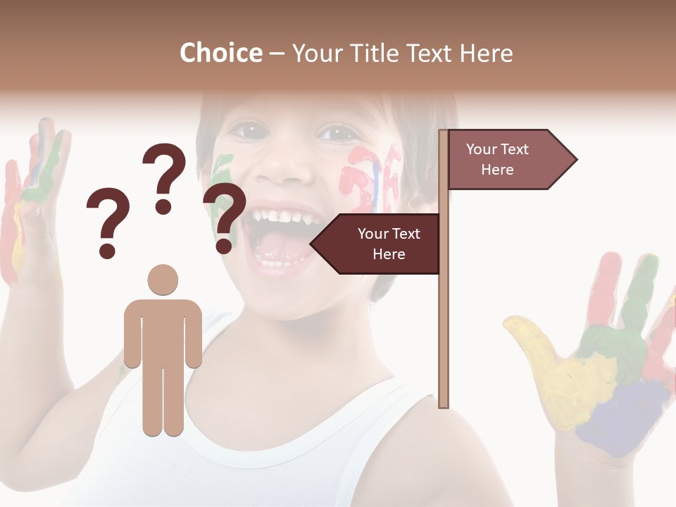 Isolated Hands Colorful PowerPoint Template