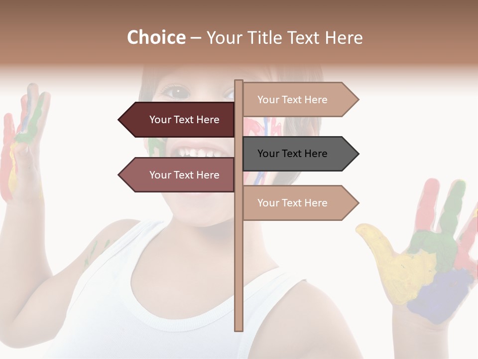 Isolated Hands Colorful PowerPoint Template