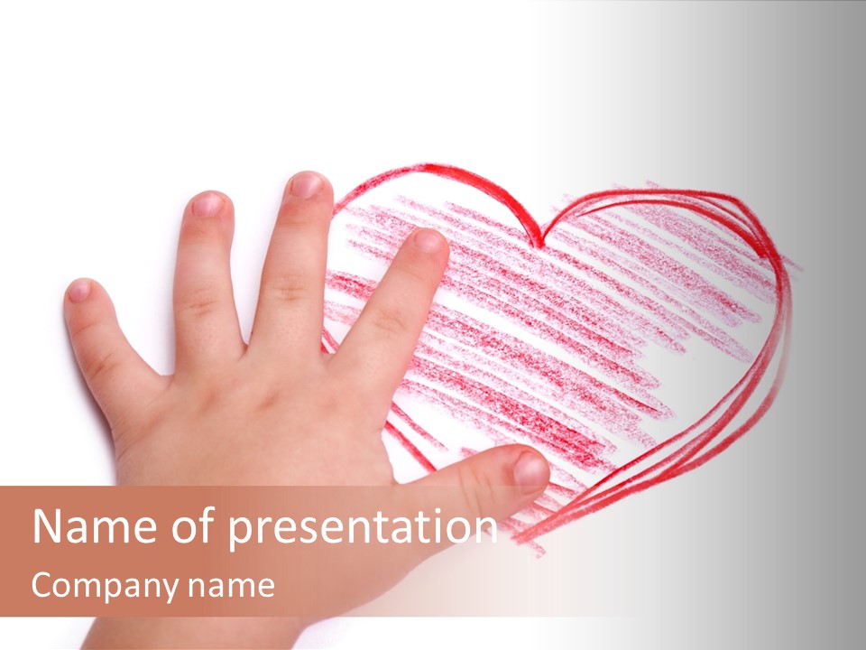 Caucasian Child Hand PowerPoint Template