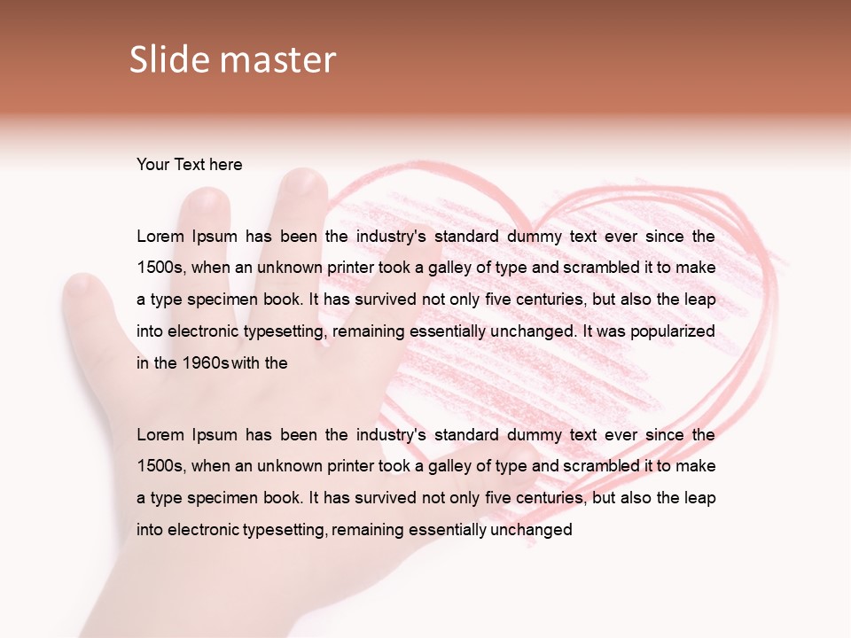 Caucasian Child Hand PowerPoint Template