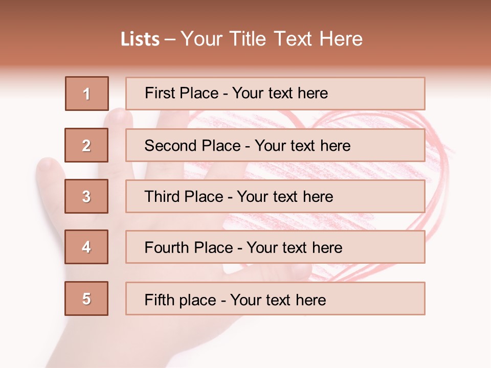 Caucasian Child Hand PowerPoint Template