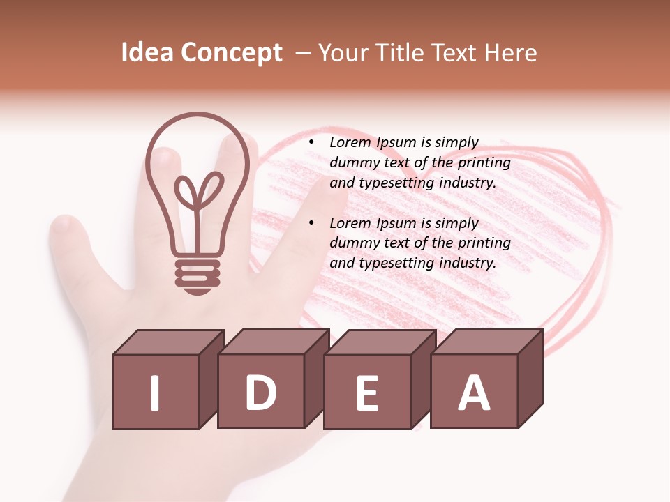 Caucasian Child Hand PowerPoint Template